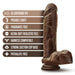 Dr. Skin Plus Thick Posable Dildo With Balls 9 In. Chocolate - SexToy.com