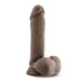 Dr. Skin Plus Thick Posable Dildo With Balls 9 In. Chocolate - SexToy.com