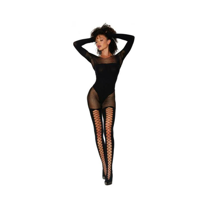 Dreamgirl Fishnet Teddy Bodystocking Black O/s | SexToy.com