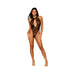 Dreamgirl Stretch Lace Halter Teddy With Keyhole Neckline And Open Rhinestone Fringe Back Black S - SexToy.com