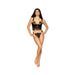 Dreamgirl Velvet And Gold Lurex Lace Bustier And G-string Set Black S - SexToy.com