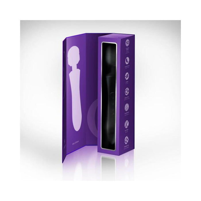 Edonista Gloria Large Wand Vibrator Black - SexToy.com