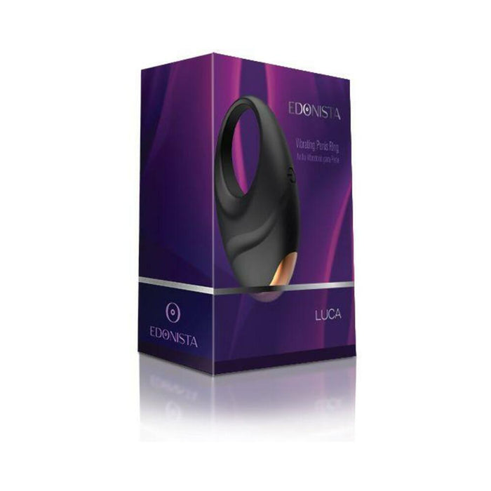 Edonista Luca Vibrating Penis Ring Black - SexToy.com