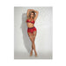 Eyelash Lace Underwire Bra, Garter Skirt & G-string Red Lg - SexToy.com