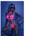 Fantasy Lingerie Glow Lights Off Lace Halter Bralette & Cage Panty - SexToy.com