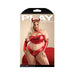 Fantasy Lingerie Play Haute In Here Front Zip Harness Top And Panty, Arm Bands & Headband Costume 3x - SexToy.com