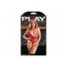 Fantasy Lingerie Play Holidazed Sheer Sparkle Mesh Teddy With Faux Fur Trim, Belt & Santa Hat Red L/ - SexToy.com