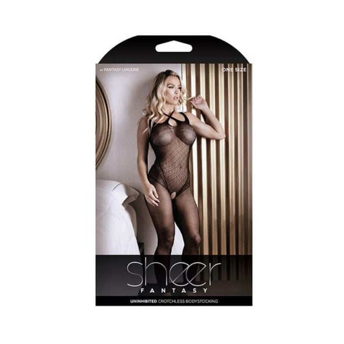 Fantasy Lingerie Sheer Uninhibited Footless Open-Crotch Bodystocking | SexToy.com