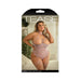 Fantasy Lingerie Tease Ronnie Caged Shelf Cup Teddy With Snap Closure & Leg Garters Pale Mauve 3xl/4 - SexToy.com