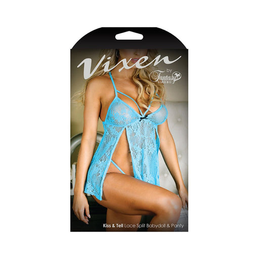 Fantasy Lingerie Vixen Kiss & Tell Lace Split Babydoll & Panty | SexToy.com