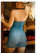 Fantasy Lingerie Vixen Teal Me When Halter Net Dress With Floral Lace Design - SexToy.com