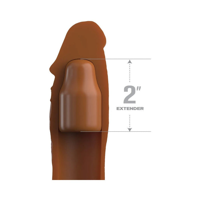 Fantasy X-tensions Elite Sleeve 8in With 2in Plug Tan - SexToy.com