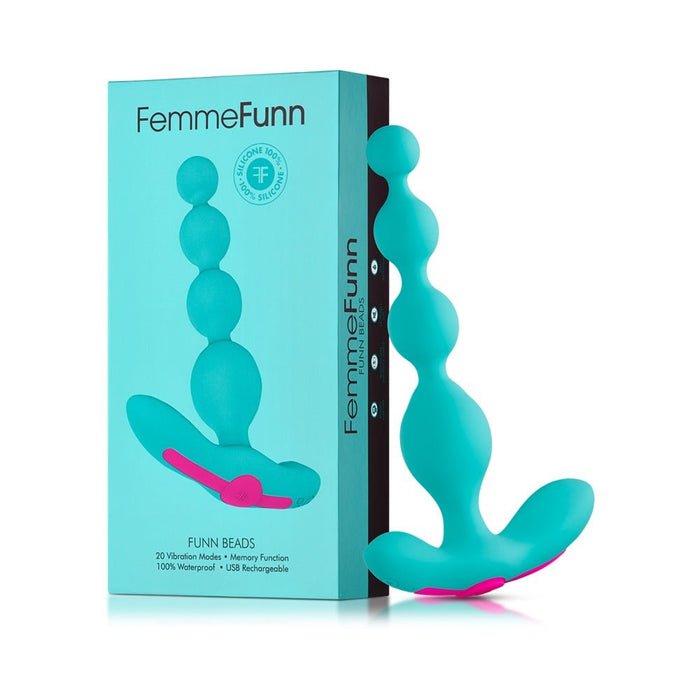 Femmefunn Funn Beads Vibrating Anal Beads Turquoise Blue | SexToy.com