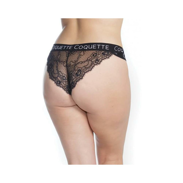 Fine Lace Back Double Strap Waistband Black OS/XL - SexToy.com