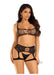 Fishnet Bra Garter Harness Os Blk - SexToy.com