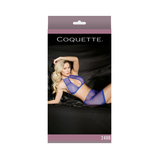 Fishnet Halter Top & High Waisted Skirt Cobalt Os | SexToy.com