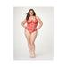 Fishnet Strappy High Cut Leg Teddy Red 1x/2x - SexToy.com