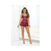 Floral Eyelash Lace Apron Wine Lg - SexToy.com