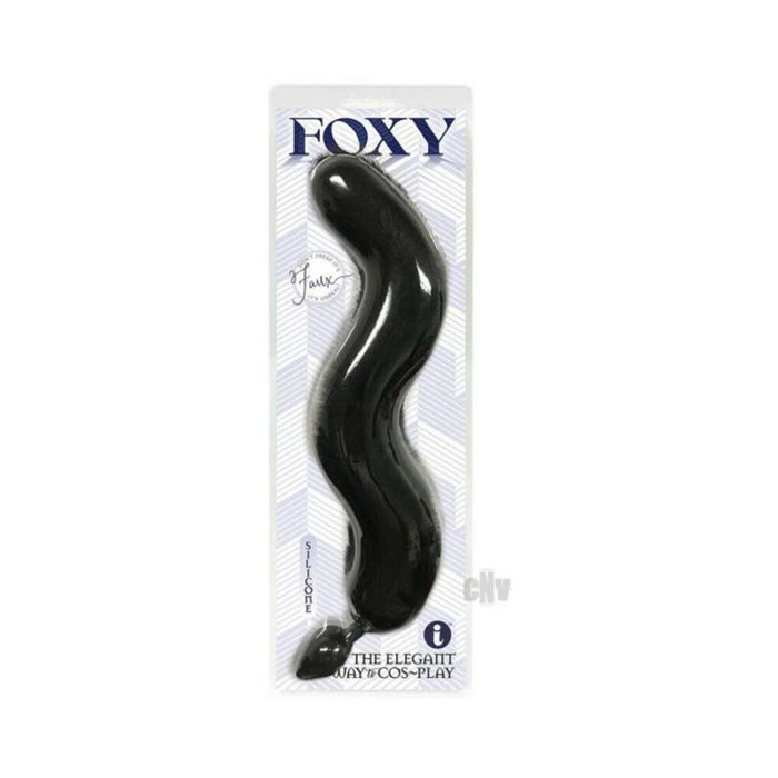 Foxy Fox Tail Silicone Butt Plug - Black - SexToy.com