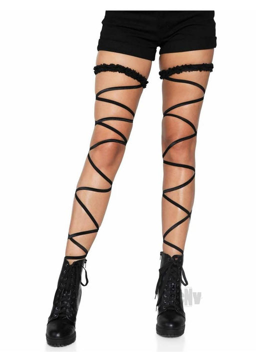 Garter Leg Wrap Set - One Size - Black - SexToy.com