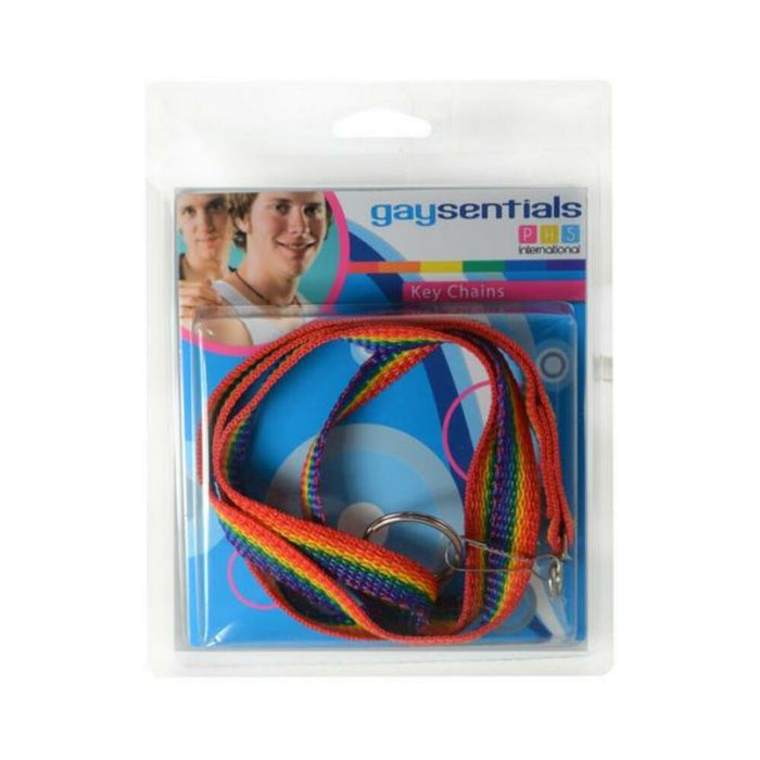 Gaysentials Rainbow Nylon Lanyard with Key Ring - SexToy.com