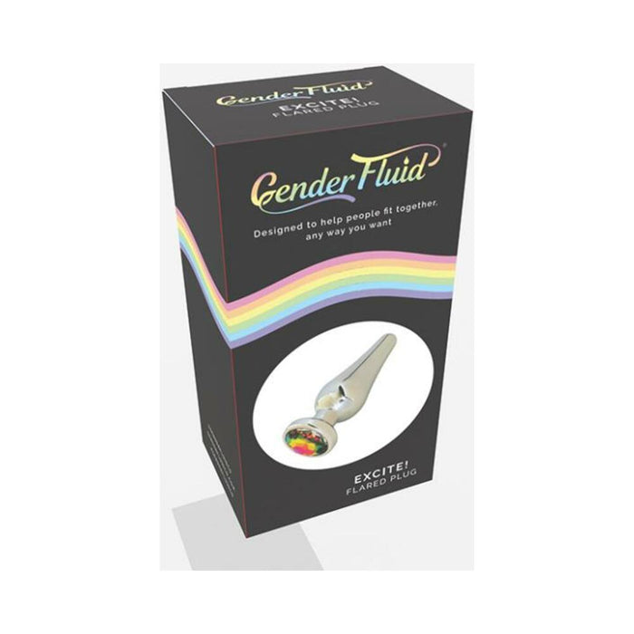 Gender Fluid Excite! Flared Plug - Silver - SexToy.com