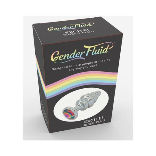 Gender Fluid Excite! Ribbed Plug - Silver - SexToy.com