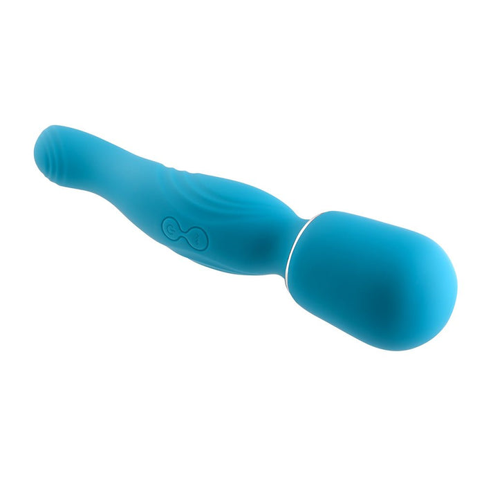 Gender X Double The Fun Rechargeable Dual Ended Silicone Wand Vibrator Teal - SexToy.com