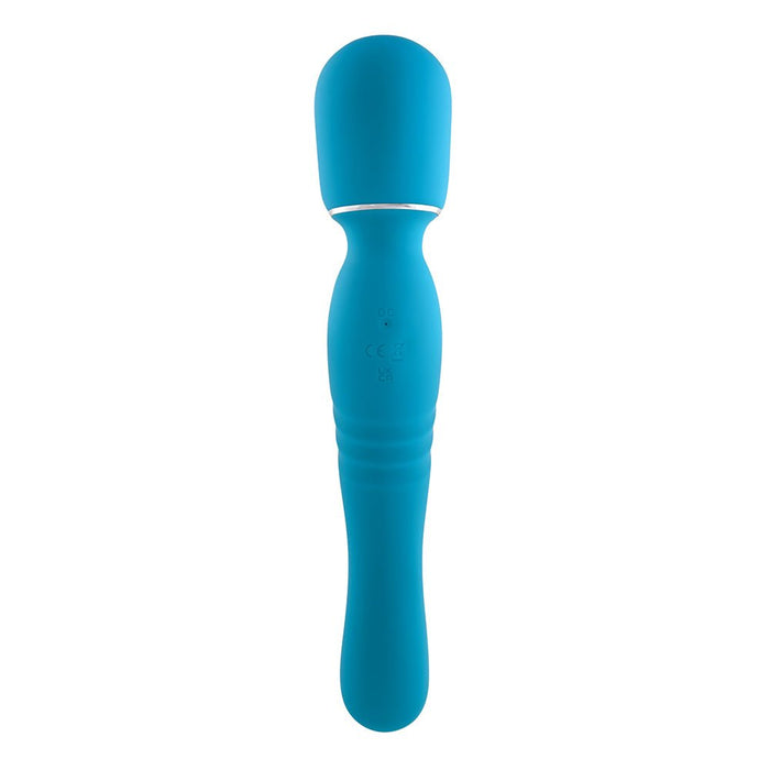 Gender X Double The Fun Rechargeable Dual Ended Silicone Wand Vibrator Teal - SexToy.com