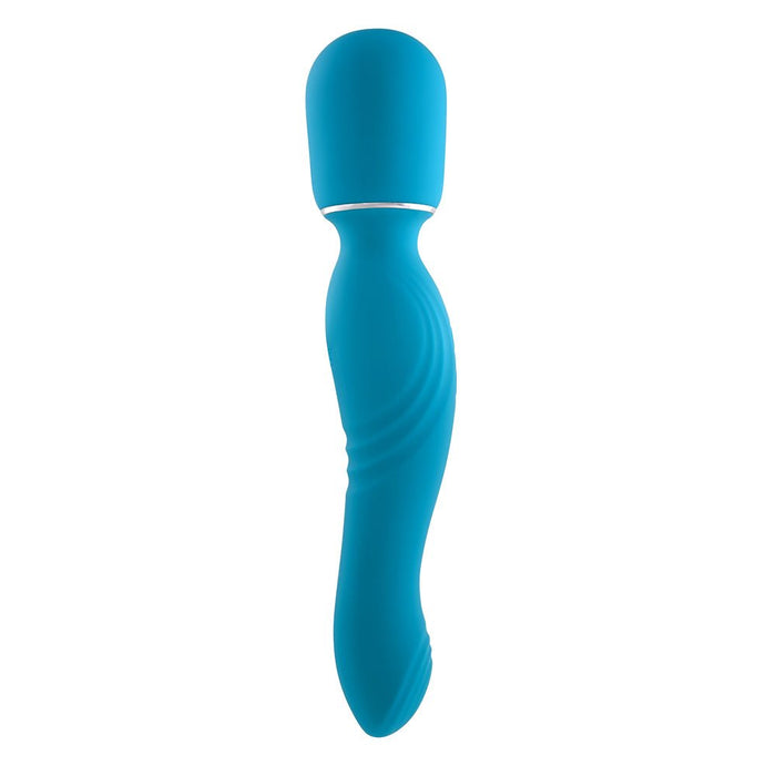 Gender X Double The Fun Rechargeable Dual Ended Silicone Wand Vibrator Teal - SexToy.com