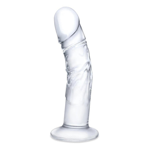 Glas Curved Realistic Glass Dildo With Veins 7 In. - SexToy.com