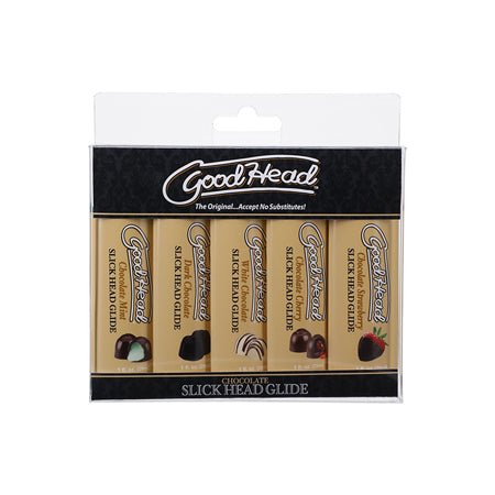 GoodHead Chocolate Slick Head Glide - Asst. Flavors Pack of 5 - SexToy.com