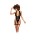 Halter Bodysuit W/attached Harness Black L/xl - SexToy.com