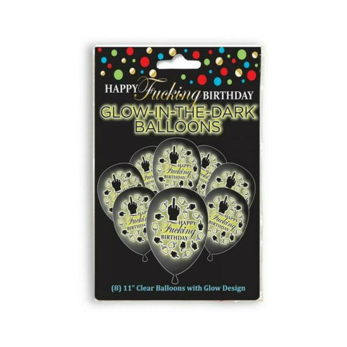 Happy Fucking Birthday Glow In The Dark Balloons 8-pack - SexToy.com