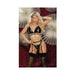 Holiday Rhinestone Trimmed Open Cup Bra, Garterbelt & Crotchless Panty Black Xl - SexToy.com