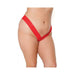 Holiday Scallop Stretch Lace High Leg Thong Red Os/xl - SexToy.com