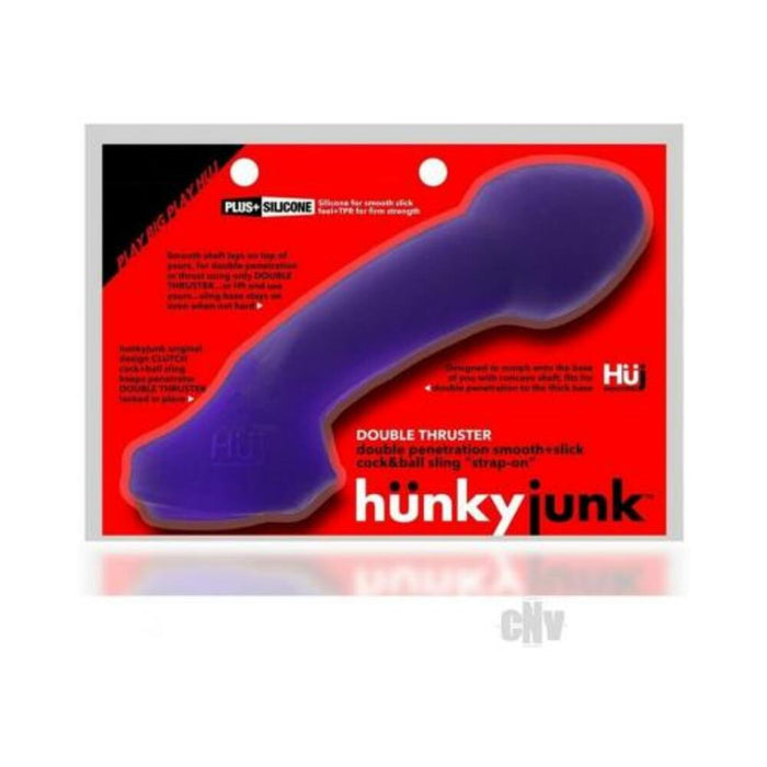 Hunkyjunk Double Thruster Double Penetrator Sling Plum Ice | SexToy.com