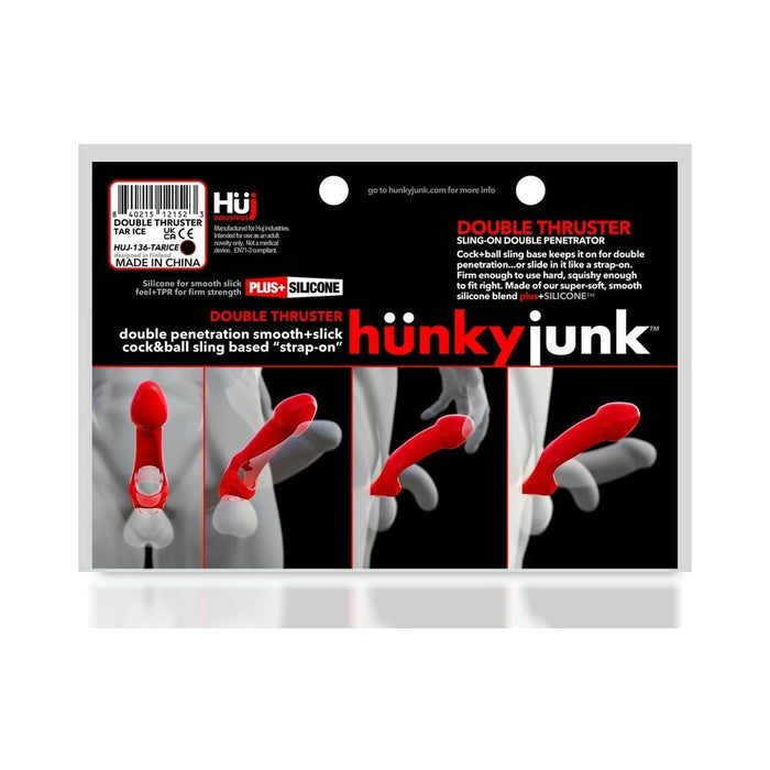 Hunkyjunk Double Thruster Double Penetrator Sling Plum Ice - SexToy.com