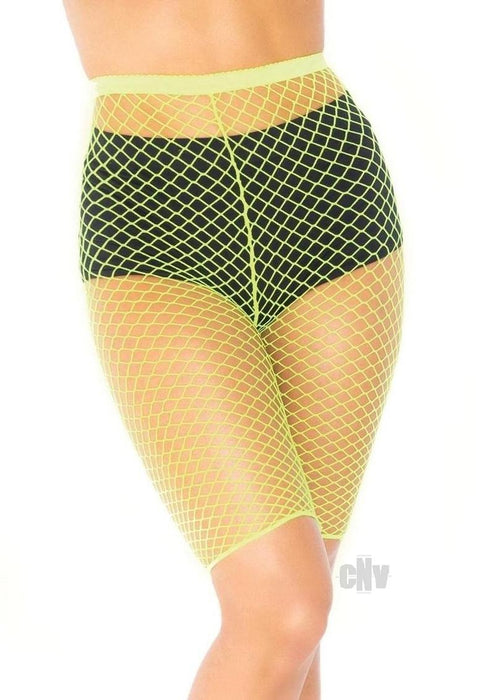 Industrial Fishnet Biker Shorts - One Size - Neon Yellow - SexToy.com