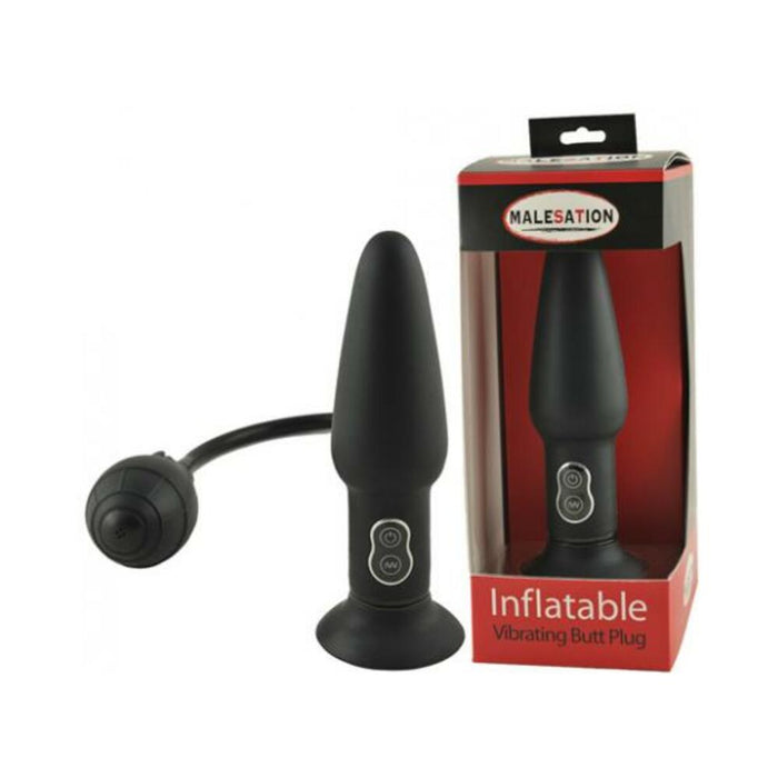 Inflatable Vibrating Butt Plug Black - SexToy.com