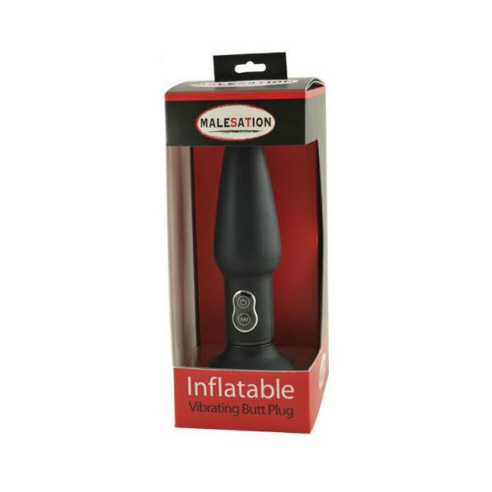 Inflatable Vibrating Butt Plug Black - SexToy.com