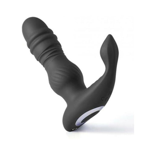 Jaden Thrusting Prostate Massager Vibrating Butt Plug Anal Sex Toy - Black - SexToy.com