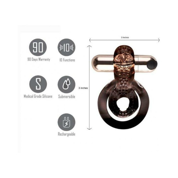 Jayden Rose Gold Rechargeable Vibrating Erection Ring - SexToy.com