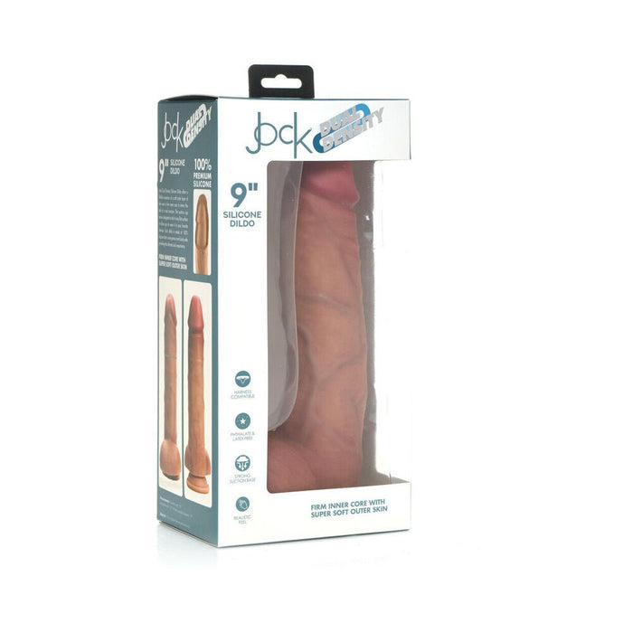 Jock Dual Density Silicone Dildo With Balls 9in Light - SexToy.com