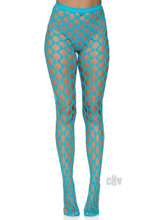 Jumbo Pothole Net Tights - Neon Blue - One Size - SexToy.com