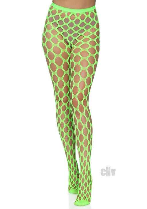 Jumbo Pothole Net Tights - Neon Green - One Size - SexToy.com