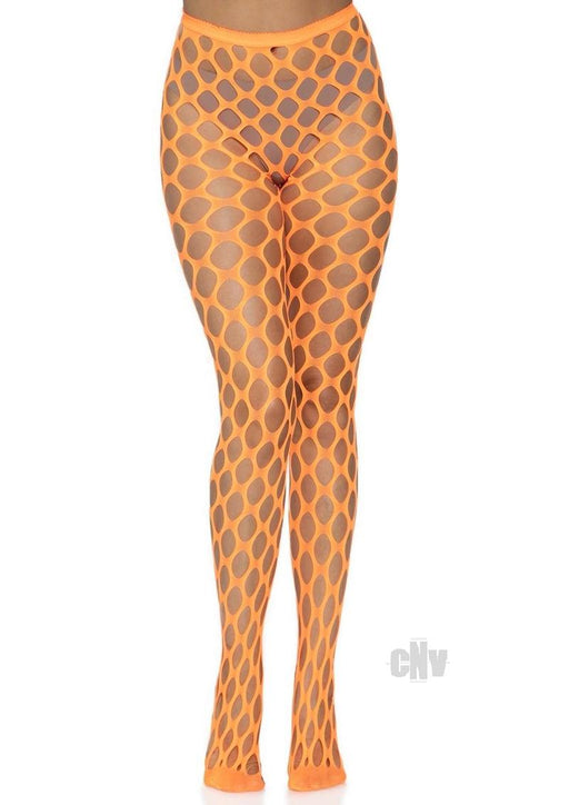 Jumbo Pothole Net Tights - Neon Orange - One Size - SexToy.com