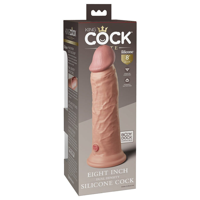 King Cock Elite Silicone Dual-density Cock 8 In. Light - SexToy.com