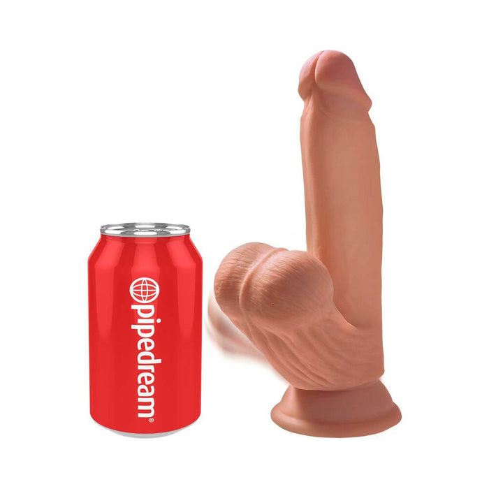 King Cock Plus 7 In. Triple Density Cock With Swinging Balls Tan - SexToy.com