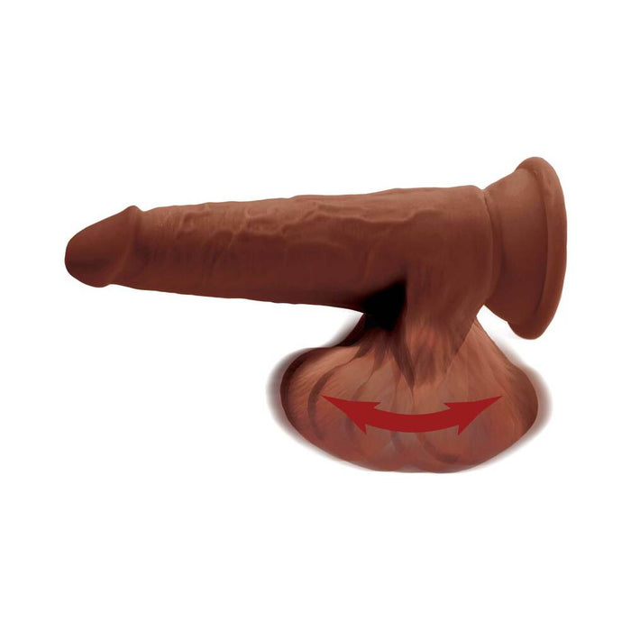 King Cock Plus 8 In. Triple Density Cock With Swinging Balls Brown - SexToy.com